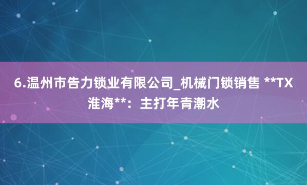 6.温州市告力锁业有限公司_机械门锁销售 **TX淮海**：主打年青潮水