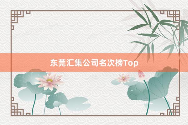 东莞汇集公司名次榜Top