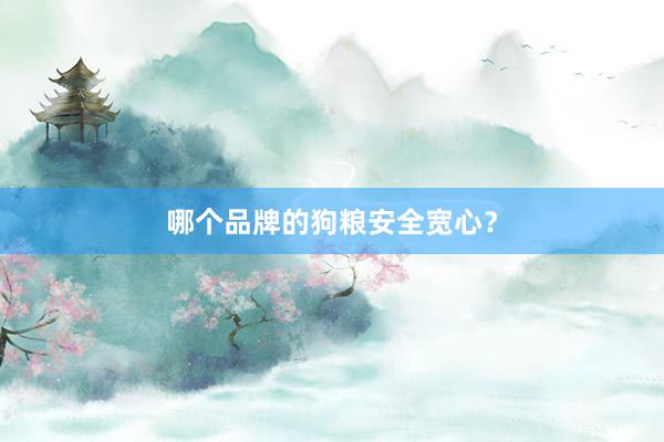 哪个品牌的狗粮安全宽心？
